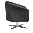 Ver imagem 3 de Poltrona Giratória Stella Suede Preto Base Cromada - D'Rossi