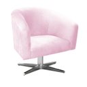 Ver imagem 1 de Poltrona Giratória Stella Suede Rosa Bebê Base Cromada - D'Rossi