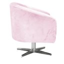 Ver imagem 3 de Poltrona Giratória Stella Suede Rosa Bebê Base Cromada - D'Rossi