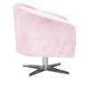 Poltrona Giratória Stella Suede Rosa Bebê Base Cromada - D'Rossi - 3