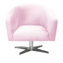 Ver imagem 2 de Poltrona Giratória Stella Suede Rosa Bebê Base Cromada - D'Rossi