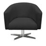Kit 2 Poltronas Giratória Stella Linho Preto A79 Base Cromada - D'Rossi - 4