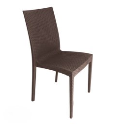 Kit com 6 Cadeiras Rattan Jantar Varanda Sacada Empilhavel - 6