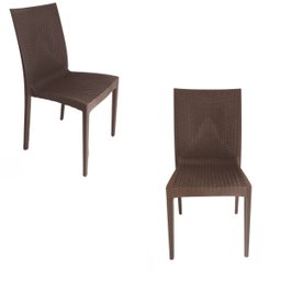 Kit com 6 Cadeiras Rattan Jantar Varanda Sacada Empilhavel - 2
