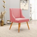 Ver imagem 2 de Kit 4 Cadeiras de Jantar Liz Suede Rose Pés Palito Castanho