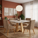 Ver imagem 1 de Jogo Conjunto de 4 Cadeiras para Sala de Jantar Liz Suede Marrom Rato Pés Palito Castanho