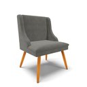 Ver imagem 3 de Kit 4 Cadeiras de Jantar Liz Suede Grafite Pés Palito Castanho