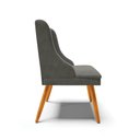 Ver imagem 5 de Kit 4 Cadeiras de Jantar Liz Suede Grafite Pés Palito Castanho