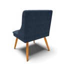 Ver imagem 7 de Jogo Conjunto de 4 Cadeiras para Sala de Jantar Liz Suede Azul Marinho Pés Palito Castanho