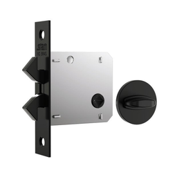Fechadura Porta Stam Banheiro 1006s  Classic Roseta Redonda Preto Fosco - 1