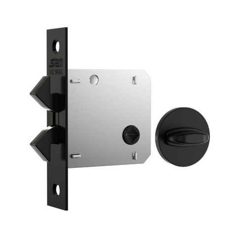 Fechadura Porta Stam Banheiro 1006s  Classic Roseta Redonda Preto Fosco