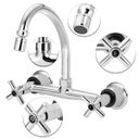 Ver imagem 2 de Torneira Cozinha Misturador Parede Arejador Articulado 1/4v.