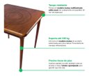 Ver imagem 4 de Mesa de Madeira Maciça Quadrada 80x80cm 4 Lugares Sala de Jantar Cozinha Bar - Pilsner - Natural