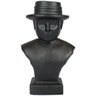 Escultura Busto Homem De Chapéu Preto - 1