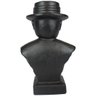 Escultura Busto Homem De Chapéu Preto - 3