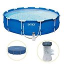 Ver imagem 1 de Piscina Estrutural 6.503 Litros Armação Azul + Capa + Filtro 220v - Intex