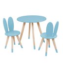Ver imagem 2 de Conj Mesa 2 Cadeiras Coelho Infantil MDF15MM Pés Pinus:Azul