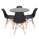 Ver imagem 1 de Kit 4 Cadeiras Eiffel preto + Mesa Redonda 70cm preto