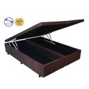 Ver imagem 1 de Cama Box Baú Casal Luxo Marrom Bipartido Com Pistão A Gás - 138x188x41