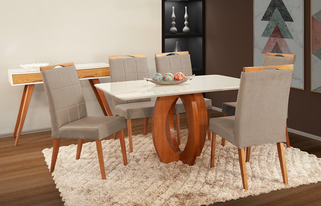 Jogo 6 Cadeiras Para Cozinha Preta Madeira Confort Industrial Premium