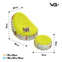 Ver imagem 5 de Poltrona Inflável Super Lounge Grafite com Puff Aveludado Vg Plus Amarelo