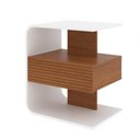 Ver imagem 1 de Mesa de Cabeceira Celta em Mdf 15mm com 1 Gaveta Branco e Cedro