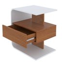 Ver imagem 2 de Mesa de Cabeceira Celta em Mdf 15mm com 1 Gaveta Branco e Cedro