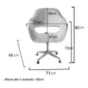 Ver imagem 2 de Cadeira Para Escritório E Home Office Zara Base Giratória - Linho Marrom