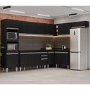 Ver imagem 2 de Armário de Cozinha Modulada de Canto 8 Peças CP07 Balcão Preto - Lumil Lumil Móveis