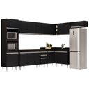 Ver imagem 1 de Armário de Cozinha Modulada de Canto 8 Peças CP07 Balcão Preto - Lumil Lumil Móveis