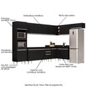 Ver imagem 3 de Armário de Cozinha Modulada de Canto 8 Peças CP07 Balcão Preto - Lumil Lumil Móveis