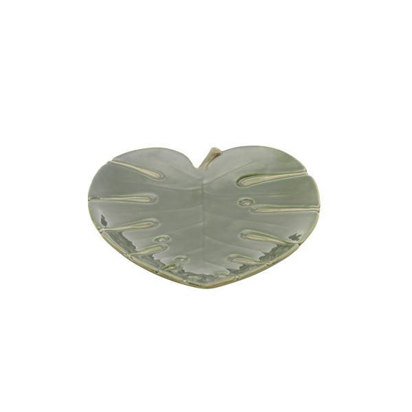Prato Decorativo de Ceramica Costela de Adao Leaf Verde 4330 Lyor - 3