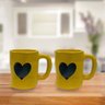 Jogo 2 Caneca Amassada 320ml para Chá Cappuccino - Amarela - 3