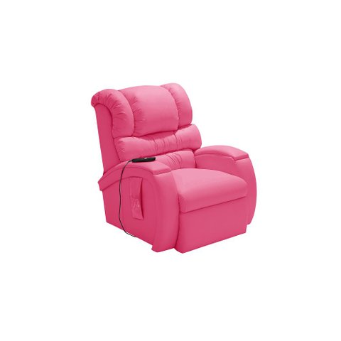 Cadeira Poltrona Reclinável Imperial Massageadora Motorizada Corano Lift Pink Império Estofados