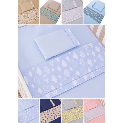 jogo de lençol para mini berço 99%Algodão ponto palito kit com 03 peças moises