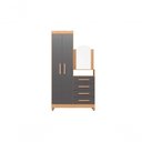 Ver imagem 5 de Guarda Roupa com Cômoda Solteiro New Capri 2 Portas 4 Gavetas MDP com Espelho Marrom 103cm