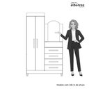 Ver imagem 6 de Guarda Roupa com Cômoda Solteiro New Capri 2 Portas 4 Gavetas MDP com Espelho Marrom 103cm