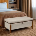 Ver mais imagens de Banqueta Decorativa Puff Baú Organizado Bali 90 Cm Bouclé:bege
