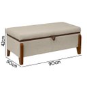 Ver imagem 3 de Banqueta Decorativa Puff Baú Organizado Bali 90 Cm Bouclé:bege