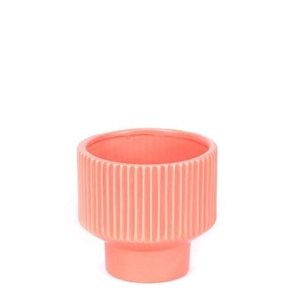 CACHEPOT CANELADO CORAL M - 1