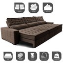 Ver imagem 3 de Sofá Retrátil e Reclinável 3,55m Cama inBox Big Puffer com SoftGel D40 Velupluma Café