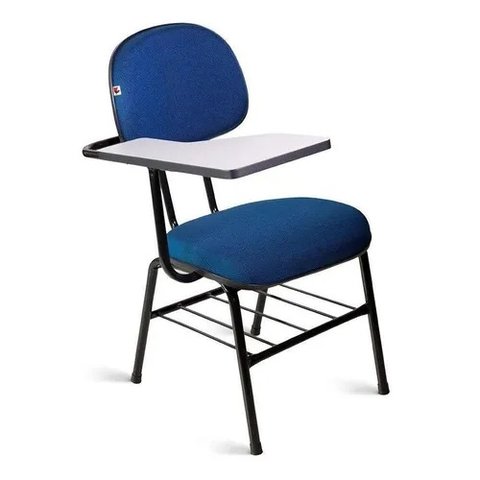 Cadeira Universitaria Bolt com Porta Livros - Tecido J.Serrano - Azul