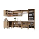 Ver imagem 3 de Cozinha Completa de Canto 100 Mdf 9 Peças com Tampo e Espaço Forno e Micro-ondas 458cm Duna Luciane