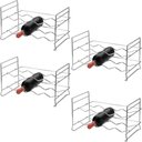 Ver imagem 1 de Kit 4 Mini Adegas Rack Porta 32 Garrafas de Vinho Empilhável em Aço Cromado
