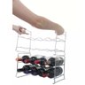 Kit 4 Mini Adegas Rack Porta 32 Garrafas de Vinho Empilhável em Aço Cromado - 4