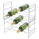 Ver imagem 2 de Kit 4 Mini Adegas Rack Porta 32 Garrafas de Vinho Empilhável em Aço Cromado