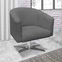 Ver imagem 2 de Poltrona Giratória Stella Linho Grafite A26 Base Cromada - D'Rossi
