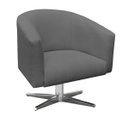 Ver imagem 1 de Poltrona Giratória Stella Linho Grafite A26 Base Cromada - D'Rossi