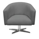 Ver imagem 3 de Poltrona Giratória Stella Linho Grafite A26 Base Cromada - D'Rossi