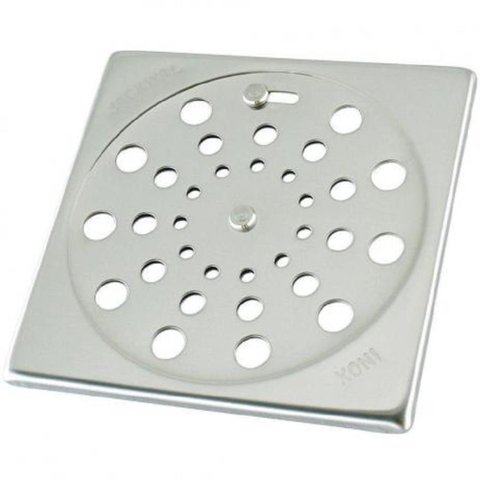 Grelha Ralo Quadrada 100mm Rotativa Inox
